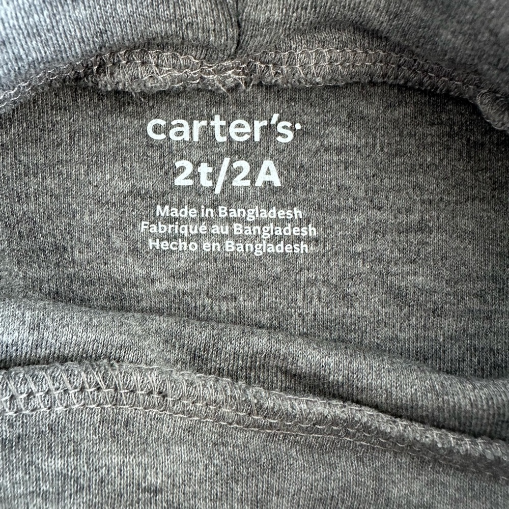 Carter’s 2 Pack Turtle Neck Long Sleeve Shirts Grey and Black Size 2T